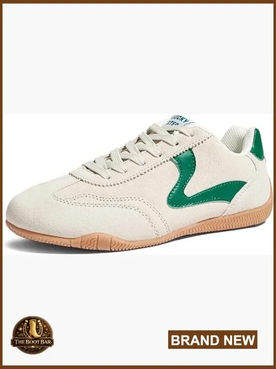 Women's Lightweight Suede Casual Walking Sneakers Non Slip Comfort Lace Up