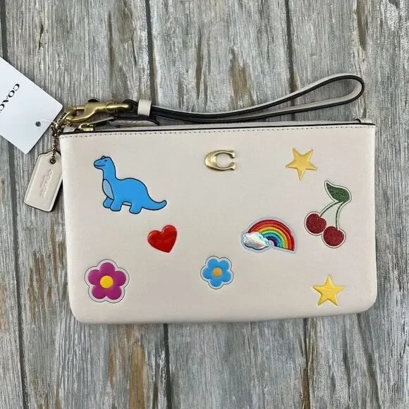 Coach Retail Sticker Print Essential Small Wristlet Wallet Bag Purse