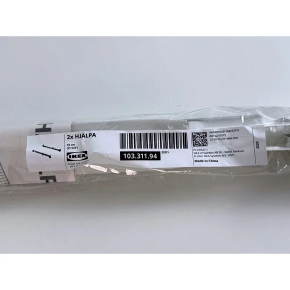 Set of 2 IKEA Hjalpa Pull-Out Rail for Baskets White 21 5/8 inch 103.311.94 New