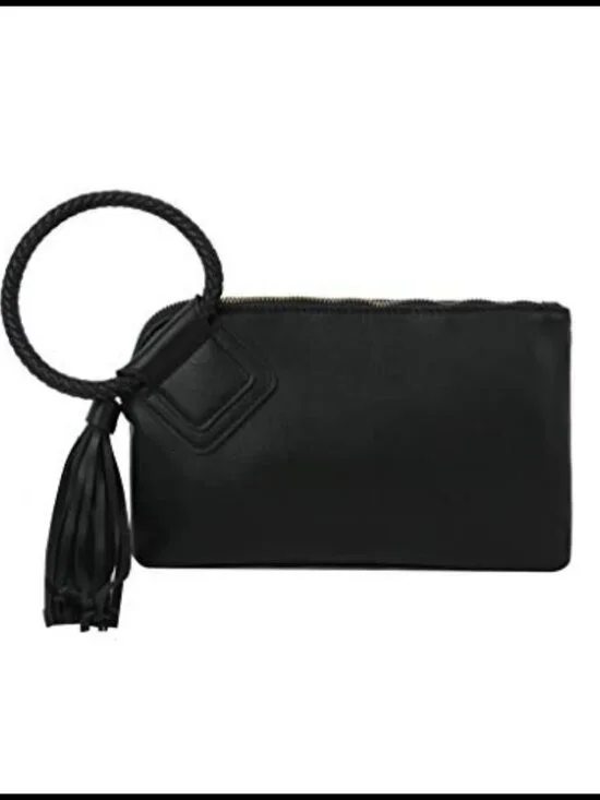 Vegan Faux Leather Wristlet Clutch Evening Bag with Card Slots