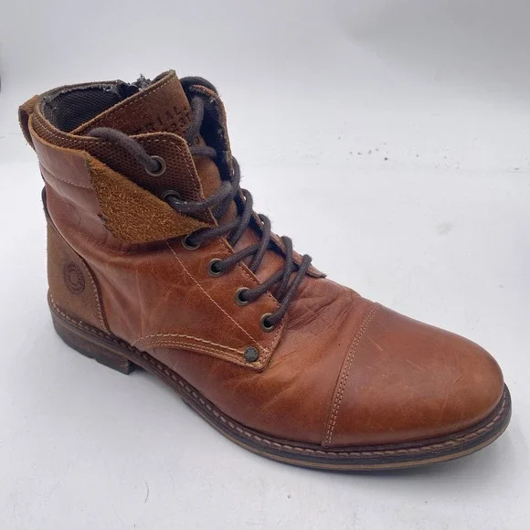 Original Style Kelden Boots Mens 8 Brown Leather‎ Hand Crafted Side Zip Cap Toe