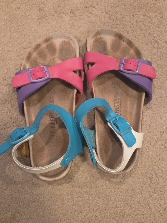 Birkenstock Kids Sandals in Pink, Purple, Blue and White