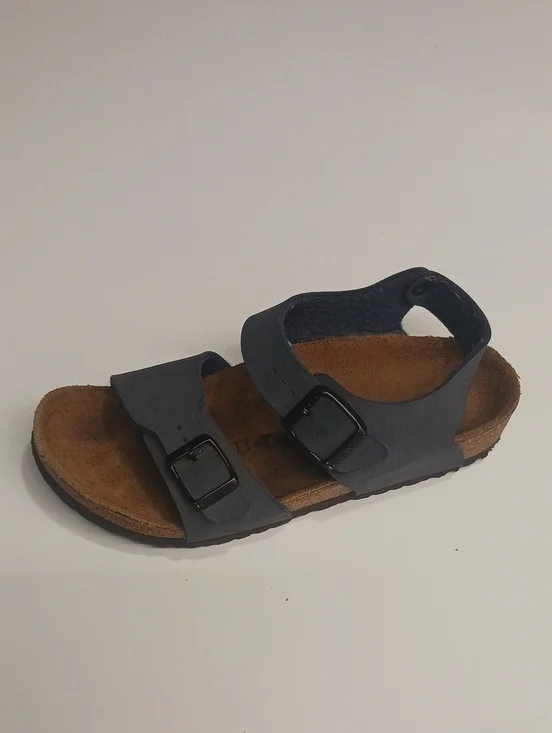 Kids Adjustable Navy Blue Two-Buckle Sandal