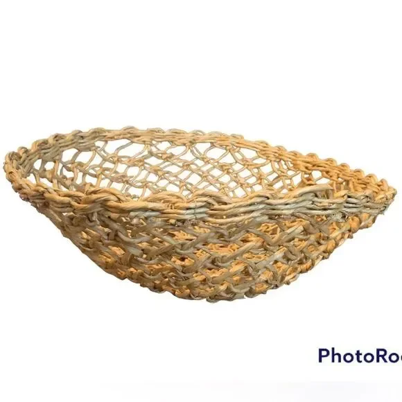 IKEA Hand Woven Rattan Oval Basket NWOT 14”x12 1/2x 51/2