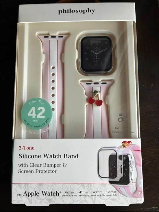 philosophy 2-Tone Pink Silicone Watch Band for 42mm Apple Watch