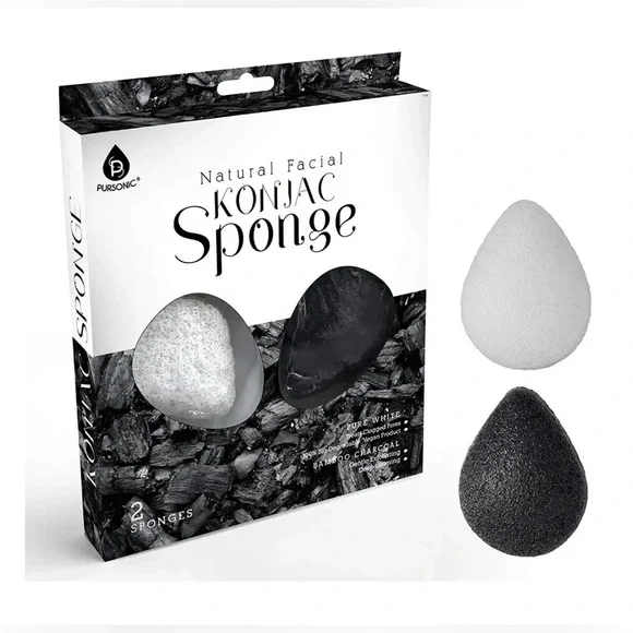 🏷️‼️5/$25🏷️‼️🖤PURSONIC🖤Natural Facial Konjac Sponge Duo Set/NIB