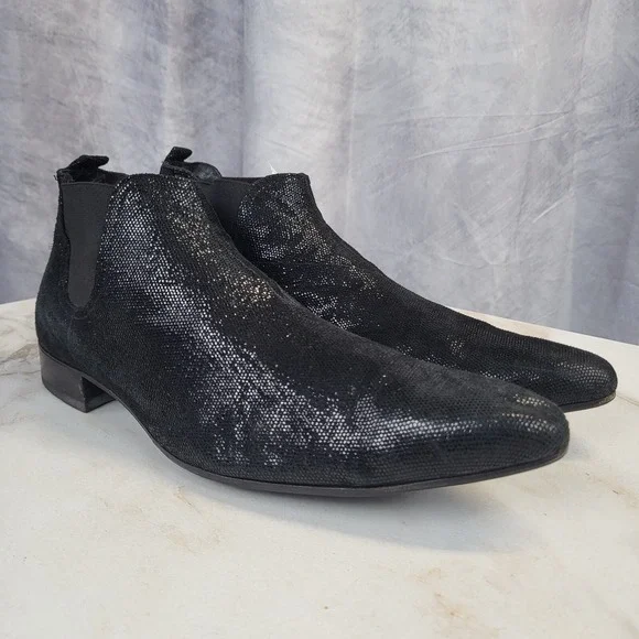 Grisha Custom Handmade Shimmer/Shinny Point Toe Chelsea Formal Boots Men's 9