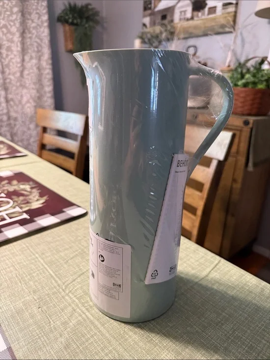 IKEA BEHÖVD Pastel Green Ceramic Pitcher with Handle