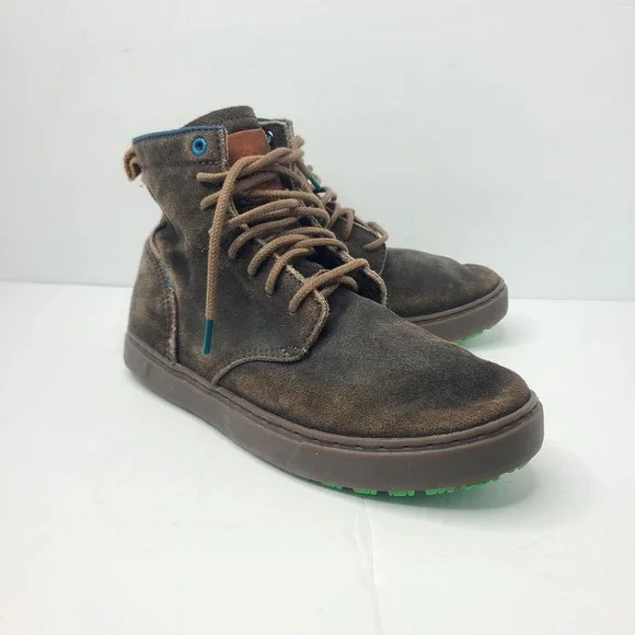 Satorisan Hida Spitfie Brown Suede Ankle Boots 44 10.5 Rustic Grunge Side Zip