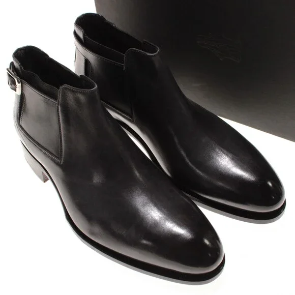 Di Bianco NWD Chelsea Boots Size 9 US in Dark Gray Leather Made in Italy