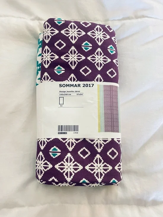 NIP IKEA Tablecloth Cotton Purple Yellow Turquoise Geometrical Sommar 2017 57x94