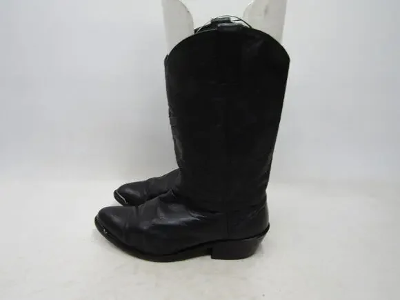 Unbranded Mens Size 8 D Black Leather Western Cowboy Boots