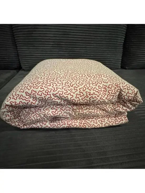 IKEA Alvine Korall‎ Duvet Cover Red Wht Vintage Scandi Squiggle Print 18473