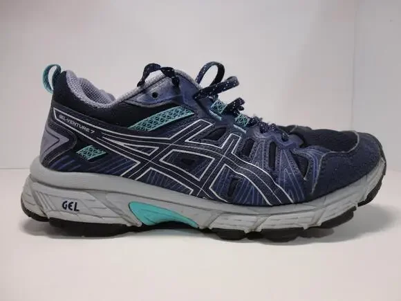 ASICS GEL-Venture 7 Shoes Womens Size 8 Blue Trail Running Sneakers Athletic