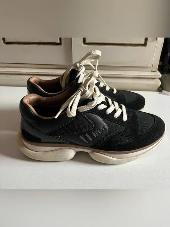 Women’s Tory Sport Bubble Sneaker Black/Ivory Pearl/Gazelle leather sporty 8.5