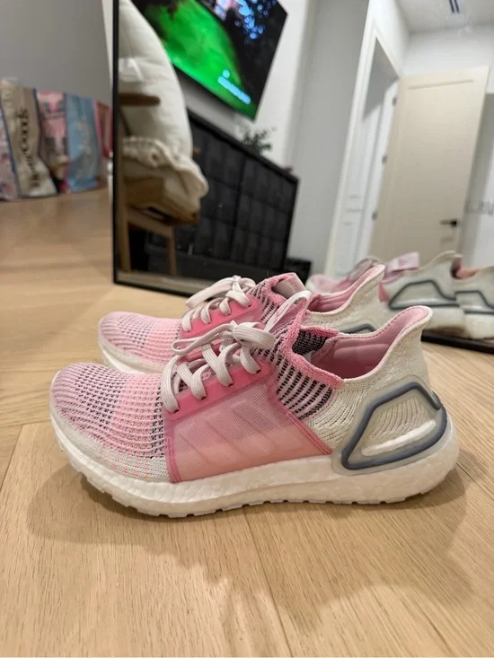 Women’s Adidas Boost Pink Knit Running Sneakers
