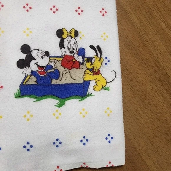 Vintage Dundee Disney Babies Sandbox Primary Colors Recieving‎ Blanket