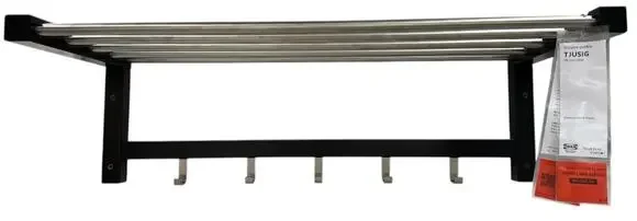 IKEA TJUSIG Wall Mount Coat Hat Rack Black 31 1/8