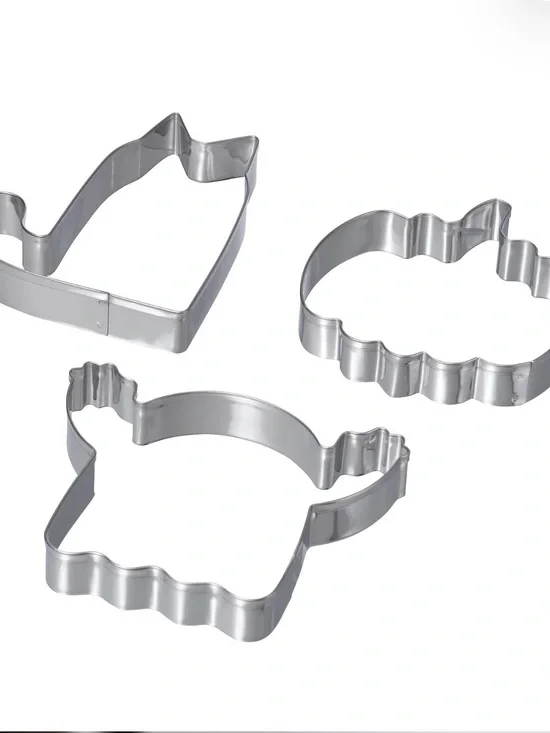 Ikea Cookie Cutter set of 3 Ghost Cat Pumpkin Stainless Steel New in Box