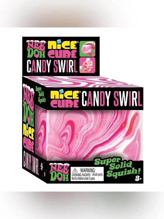 Nice Cube Candy Swirl Super Solid Squish - Pink White