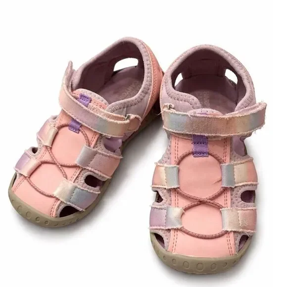 Harper‎ Canyon Girls Pink Purple Iridescent Closed Toe Water Sandals Size 12