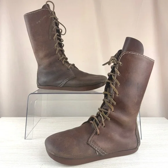 Vintage Kalsø|Minus Heel|Negative-Heel Boots|42.5|Lace Up Leather Copenhagen 70s
