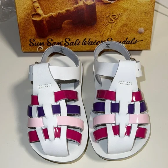 AUTH NIB Salt Water Sandal by Hoy Shoes Sun-San - Sailors MULTI COLOR