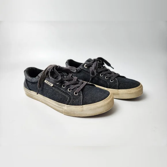 Nautical Taos Plim Soul Women's‎ Sneakers Shoes Size 9 Gray Wash Fabric Lace Up