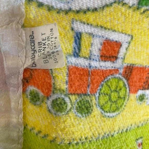 Vintage‎ Retro Cat & Farm Scene Blanket Throw Infant Children Crib