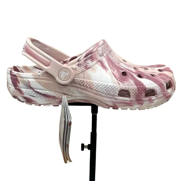 Crocs Youth Girls Marbled Classic Watercolor Clogs Size J6 Slip-on Water Sandal