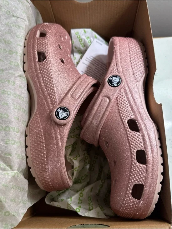 CROCS Kids Glitter Clog in Rose