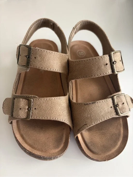 Toddler Girls Tan Buckle Strap Sandals