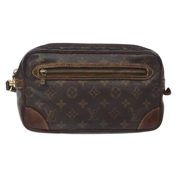 Louis Vuitton Monogram Marly Dragonne GM Clutch Bag Brown