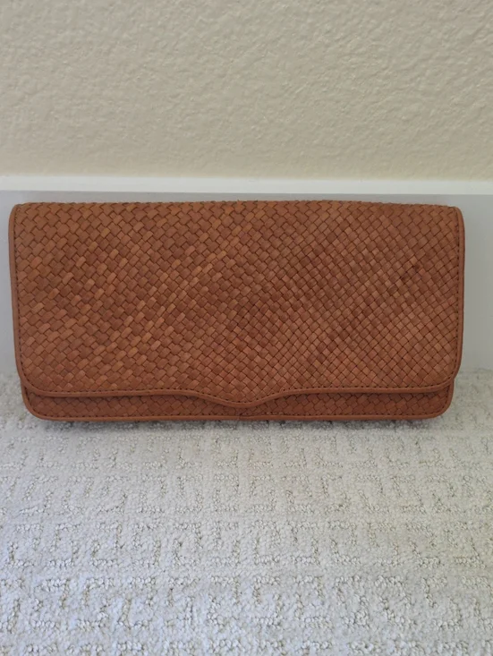 Rebecca Minkoff Woven Leather Clutch in Tan