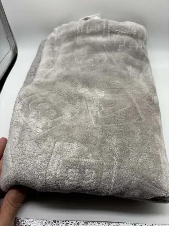 Lullaby Kids Gray Embossed Plush Baby Blanket