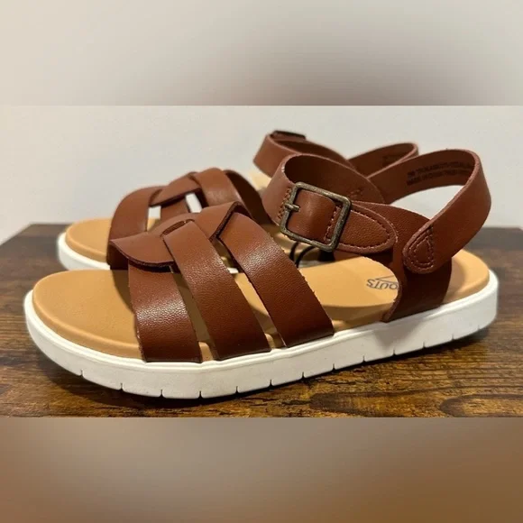 Thereabouts Little Girls Alana Cognac Sandals NWT Size Little Girls 1