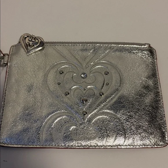BRIGHTON SILVER METALLIC WRISTLET WITH SOME BLING ON ONE SIDE PLAIN ON THE OTHER