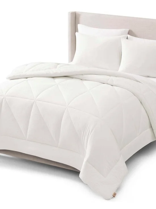 UGG Corey Queen Comforter Set, Fluffy Bedding Set, 3-Piece, White (Snow)