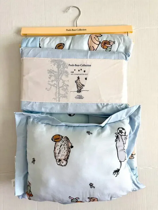 New Pooh Bear Collection Winnie The Pooh Blue 3 Pc Comforter Set
