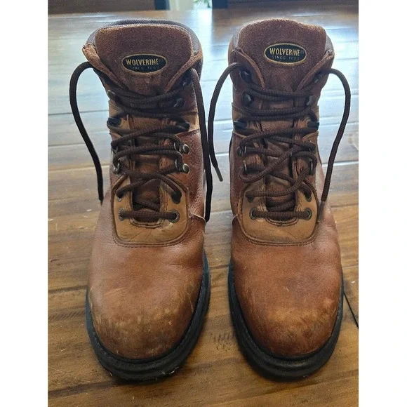 Wolverine Raider Mens 10.5 EW Brown Leather Work‎ Boots W04013 EH Rated