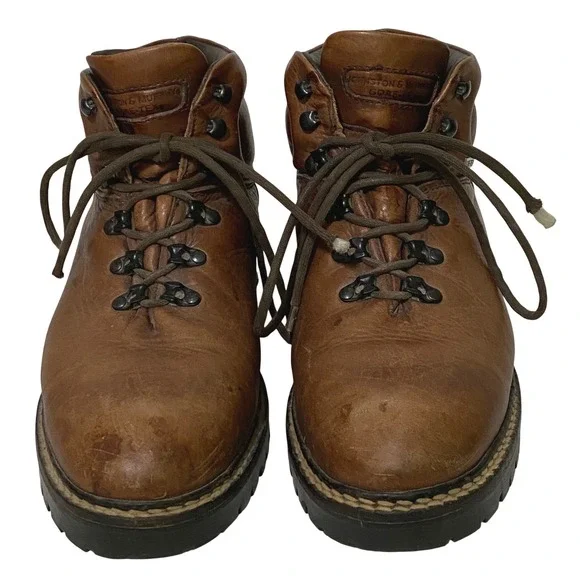 Johnston & Murphy Gore-Tex Brown Leather Hiking Boots Mens 11 M Made in Portugal