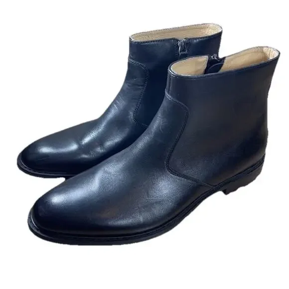 Moretti Black Label Ankle Boots Alexius Men’s Sz 10D Black Leather Pointed Toe‎