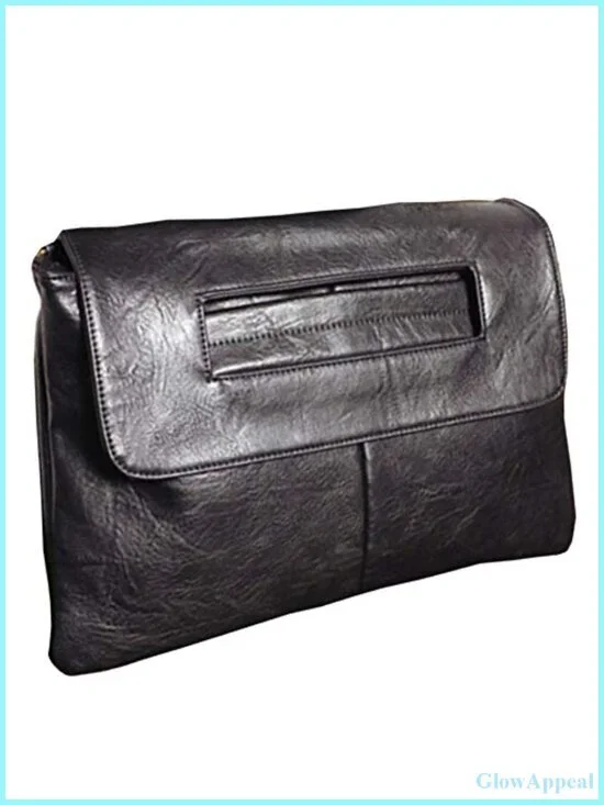 Large PU Leather Clutch Crossbody Bag Removable Strap High Capacity