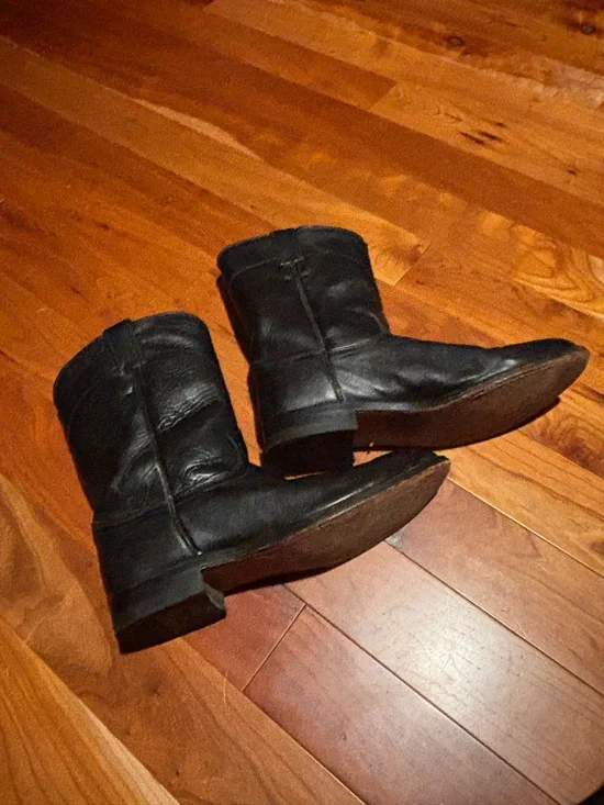 Men's Justin 3133 Black Leather Mid-Calf Roper Boots