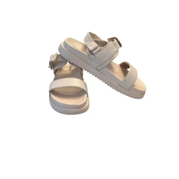 Steve Madden Girl's 2 Jwinie-i Platform Strap-Back Sandals Bone