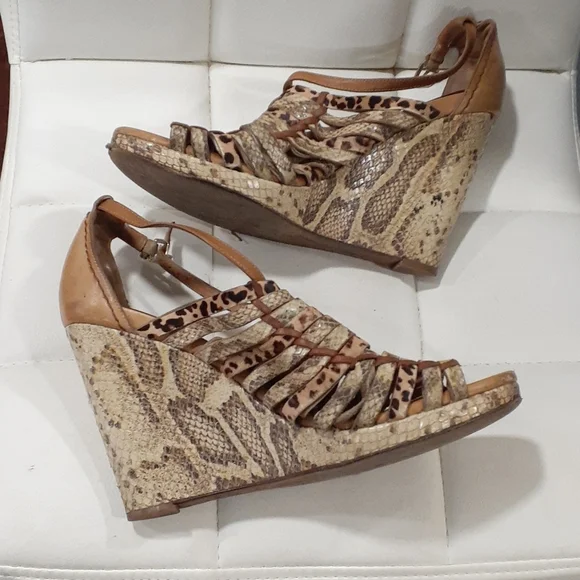 Cole haan snake skin/leather wedge size 9B
