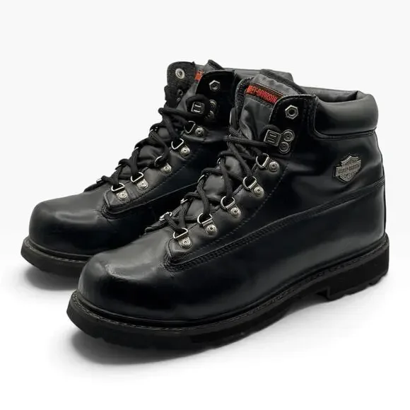 Harley-Davidson Drive D91146 Mens 12 Black Leather Motorcycle Biker Boots