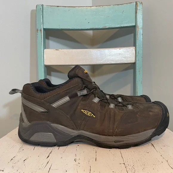Keen Utility Detroit XT Steel Toe Low Work Shoes 17D Brown ASTM F2413-18 Leather