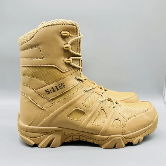 5.11 Tactical Boots Mens 13 Brown Combat Military Work Side Zip Hiking Outdoor
