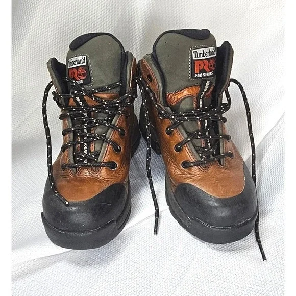 Timberland PRO‎ Series Mens Brown Leather Safety Toe Work Boots